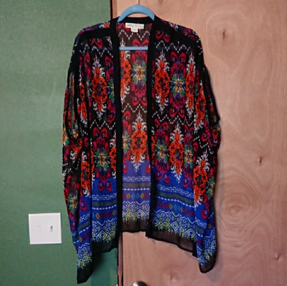 Staring At Stars Open Kimono Style Top Sz M EUC